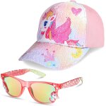 Kjakl - casquette baseball pour filles lunettes de soleil, licorne rglable chapeau ete respirante lgre ...