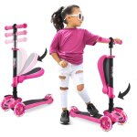 Ksfal - trottinette enfant, trottinette 3 roues, patinette enfant pliable avec hauteur ajustable, plateau ...