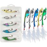 Kwex - 5 pcs leurre peche mer leurres jig spinner de 15 g dans une bo�te a app�ts leurre peche carnassier ...