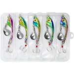 Kwex - 5 pi�ces leurres de p�che kit, poissons nageur flottants 15 g, hame�ons app�ts artificiels, kit ...