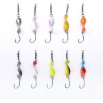 Kyaoayo - lot de 10 leurres de pche rotatifs pour truite - appts de pche lumineux pour la pche de ...