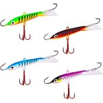 Kyaoayo - 4 pices jigs de leurres de pch kit, leurres de pche sur glace avec 3 hameons tranchants ...