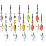 Kyaoayo - leurre de pche spoon leurre de pche rotatif lumineux avec plumes paillettes et autres accessoires ...