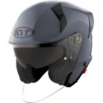 Kyt ttr - jet plain casque jet, gris, taille l pour hommes