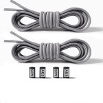 Lacets de chaussures sans cravate lacets elastiques 2 paires gris