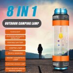 Lampe de camping a 8 fonctions, imperm�able et rechargeable par usb, lumi�re de plong�e, r�pulsif de ...