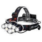 Lampe frontale a 8led, rechargeable par usb, etanche ipx4, eclairage d'extrieur trs lumineux