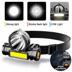 Lampe frontale super brillante a led, alimente par batterie au lithium intgre, idale pour le travail, ...