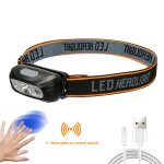 Lampe frontale etanche aste par usb avec capteur de mouvement, lampe de poche led, lampe de sauna, course ...