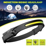Lampe frontale etanche a induction cob led, rechargeable par usb, idal pour le camping ou la chasse, ...