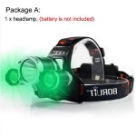 Lampe frontale haute puissance uv a led cree xml t6, 5000 lumens, lampe torche rechargeable par usb, ...