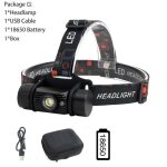 Lampe frontale a induction rj - 020 led, torche avec détecteur de mouvement, 18650 lumens, rechargeable, ... Lampe frontale a induction rj - 020 led, torche avec détecteur de mouvement, 18650 lumens, rechargeable, ...