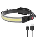 Lampe frontale a led cob, alimente par batterie rechargeable par usb, impermable conforme a la norme ...