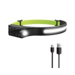 Lampe frontale led cob etanche 350 lumens avec dtecteur de mouvement, rechargeable par usb, idale pour ...