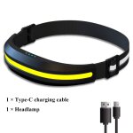 Lampe frontale led cob portable pour touristes, sources lumineuses rouges et blanches, lampe de travail, ...