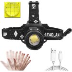Lampe frontale led rechargeable, lampe frontale led super brillante 6000 lumens, zoomable 5 modes, lampe ...