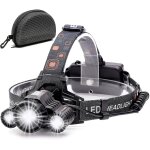 Lampe frontale led rechargeable, puissante lampe torche 10 000 lumens, 4 modes, 3 led cree xml - t6, ...