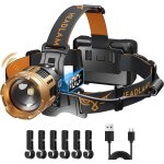 Lampe frontale led ultra puissante, rechargeable camping lampe frontale 100000lm avec dtecteur de mouvement, ...