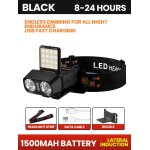 Lampe frontale a pince led ultra lumineuse, lampe de sauna a capteur aste, lampe de poche etanche, lampe ...