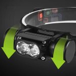 Lampe frontale portable a 5 modes d& 39; eclairage cob led lampe frontale lampe frontale rechargeable ...