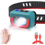 Lampe frontale rechargeable 500 lumens lampe torche frontale avec lumire blanche / jaune / rouge, 6 ...