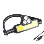 Lampe frontale rechargeable led cob, 3 modes d'�clairage, lampe frontale etanche ipx4 pour le cyclisme, ...