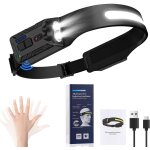 Lampe frontale rechargeable, super l�gerlampe frontale running, capteur mouvements, 8 modes d'�clairage, ...