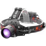 Lampe frontale uv, lampe frontale uv rechargeable avec 395nm lumi�re ultraviolette blacklight phare zoom ...