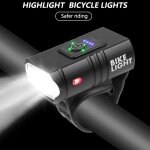 Lampe led t6 10w 800lm, rechargeable par usb, affichage de puissance, lampe avant de v�lo de route, vtt, ...