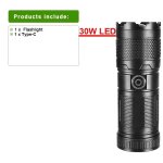 Lampe de poche laser blanche abs haute puissance, batterie intgre, charge de type c, torche tactique, ...
