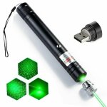 Lampe de poche tactique pointeur laser vert avec charge usb pour la nuit, le travail en plein air, le ...