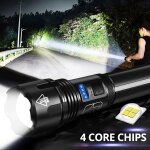 Lampe de poche tactique usb z4 xhp50, zoom super lumineux, lanterne d'extrieur pour camping