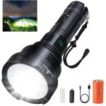 Lampe torche led ultra puissante, 100000 lumens lampe de poche rechargeable, lampe tactique xhp90, ip67 ...
