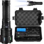 Lampe torche led ultra puissante, 1200 lumens lampe torche rechargeable, avec batterie 5000mah et câble ... Lampe torche led ultra puissante, 1200 lumens lampe torche rechargeable, avec batterie 5000mah et câble ...