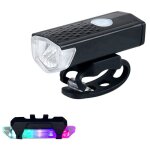 Lampe de vlo 300 lumens rechargeable usb, phare avant et feu arrire de bicyclette, voyant d'avertissement ...