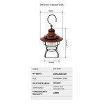 Lanterne led portable r�tro de type c rechargeable par usb, lampe suspendue d'urgence pour camping, veilleuse ...