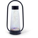 Lanterne solaire - garden id noir - Ø18 h34 cm - batterie aaa - autonomie 6 - 8h - poigne pratique. ...