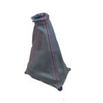 Leather red line couvercle de pommeau de levier de vitesse manuel, 3 modles, housse en cuir noir pour ...