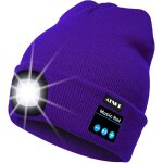 Led bluetooth bonnet lumineux, rechargeable usb rechargeable musical running chapeau ultra lumineux 4 ...
