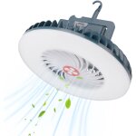 Led camping lamp fan, led tent lamp with usb rechargeable fan, lightweight usb fan, light with magnet ...