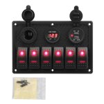 Leepee affichage de tension numrique panneau d'interrupteur a bascule 6 gangs avec fusible 4. 2a double ...