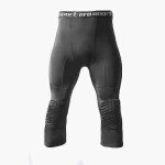 Leggings de basket - ball avec genouilleres pour hommes, pantalon de compression 3 / 4, genouilleres ...