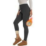 Leggings doubls femme, leggings thermo portables taille haute avec intrieur epais en polaire leggins ...
