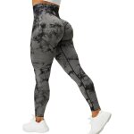Legging sans couture pour femme - taille haute - pantalon de yoga extensible - effet froiss