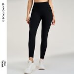 Leggings de sport pour femmes taille haute contrle du ventre ninon noir idal pour le yoga et l'entranement ...