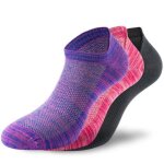 Lenz performance sneaker tech chaussettes, noir - rose - pourpre, taille 35 - 38 pour hommes