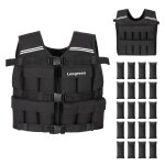 Leogreen gilet lest 20kg, veste leste rglable avec 20 packs de poids amovibles, bande rflchissante, ...