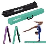 Leogreen poutre gymnastique pliable 240cm cuir de pu poutre d'equilibre equipement d'entra�nement de ...