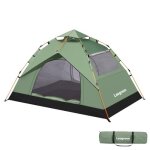 Leogreen tente de camping, tente pop up 3 - 4 personnes, tente dme familiale impermeable et coupe - ...