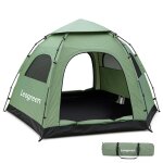 Leogreen tente de camping, tente pop up 3 - 4 personnes, taille extra - grande l'hexagone, impermable, ...